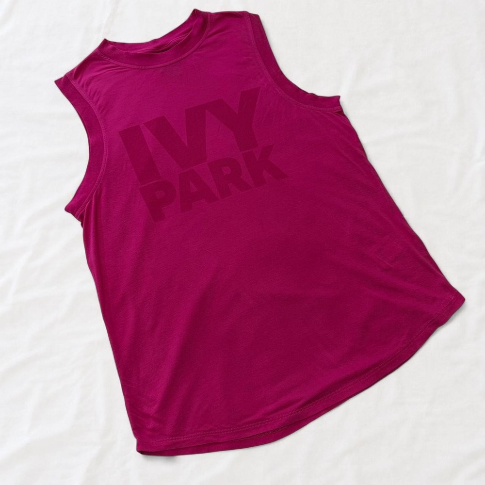 Ivy Park Beyonce Pink Logo Muscle Tank Top Relaxed Athleisure S Small
